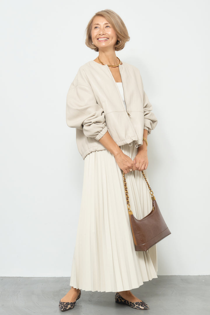 フェイクレザーブルゾン