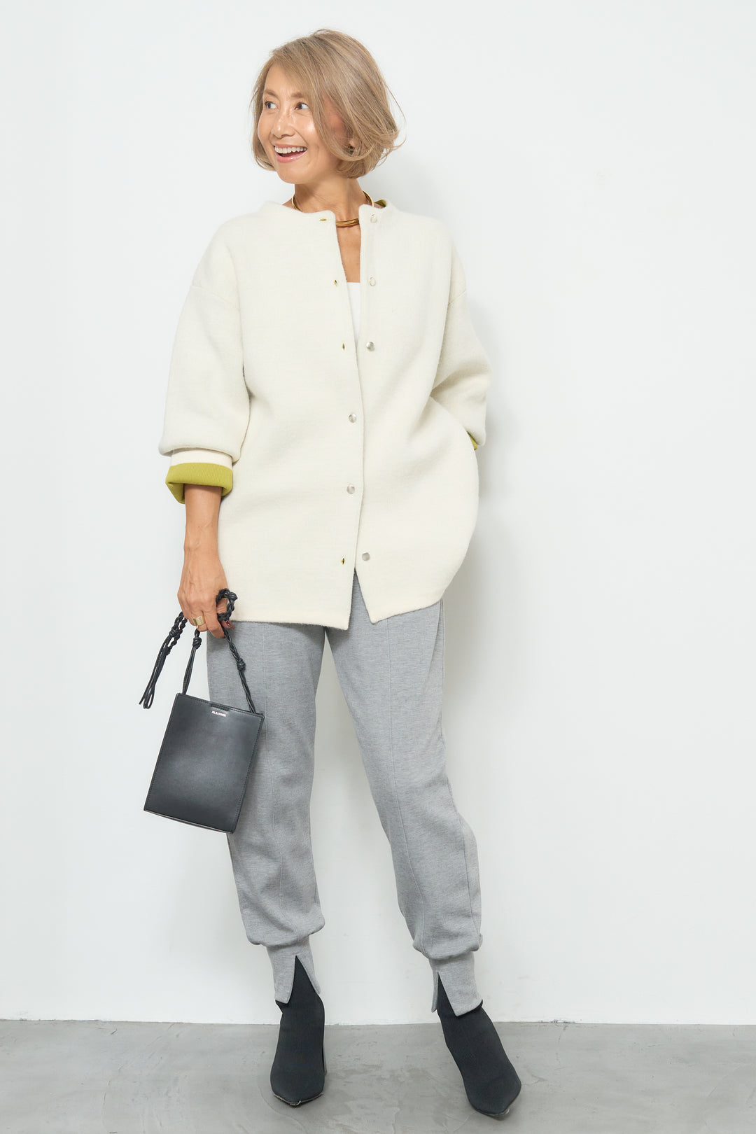 [SET]ダブルフェイスニットカーディガン+ライトダンボールジョガーパンツ(2set)