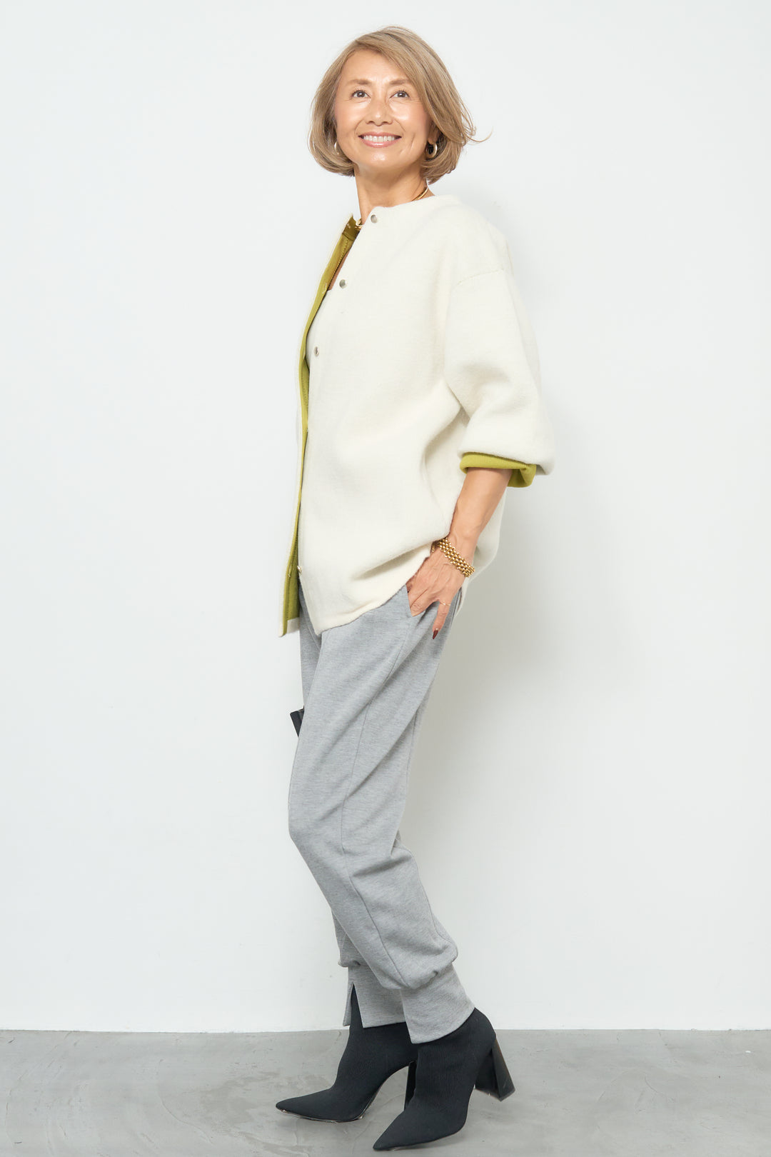 ダブルフェイスニットカーディガン