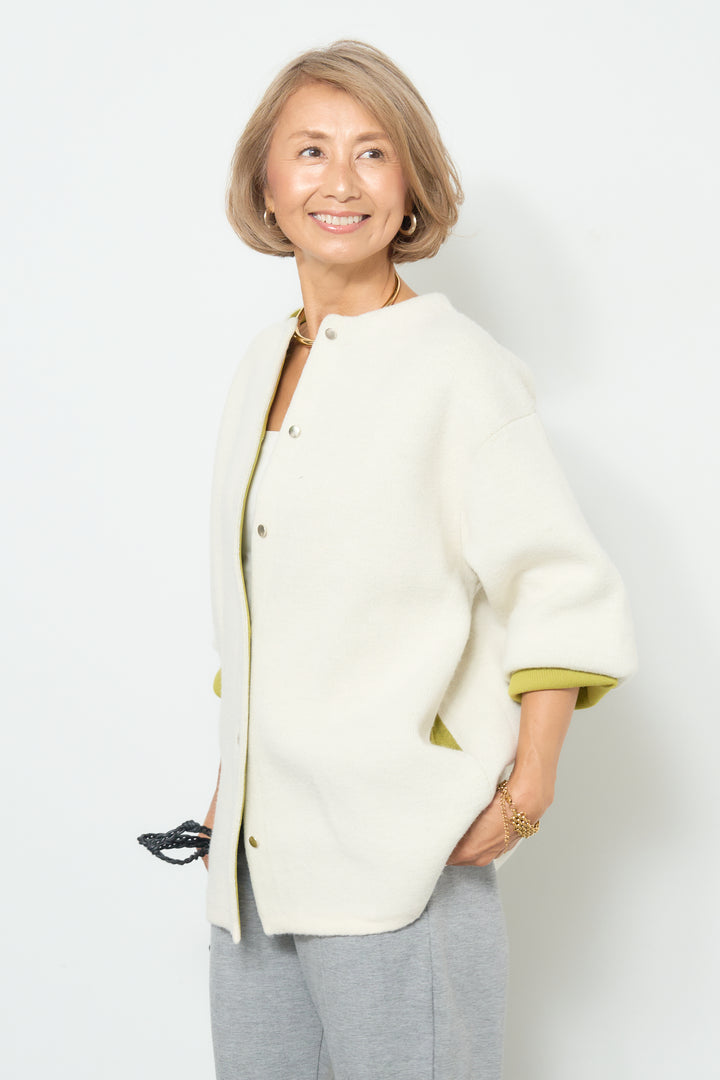 ダブルフェイスニットカーディガン