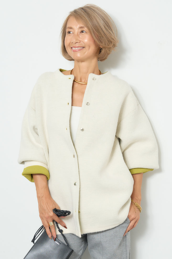 ダブルフェイスニットカーディガン