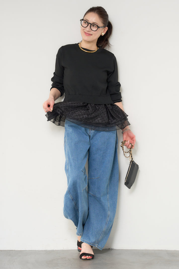 2WAYドットチュール切替プルオーバー