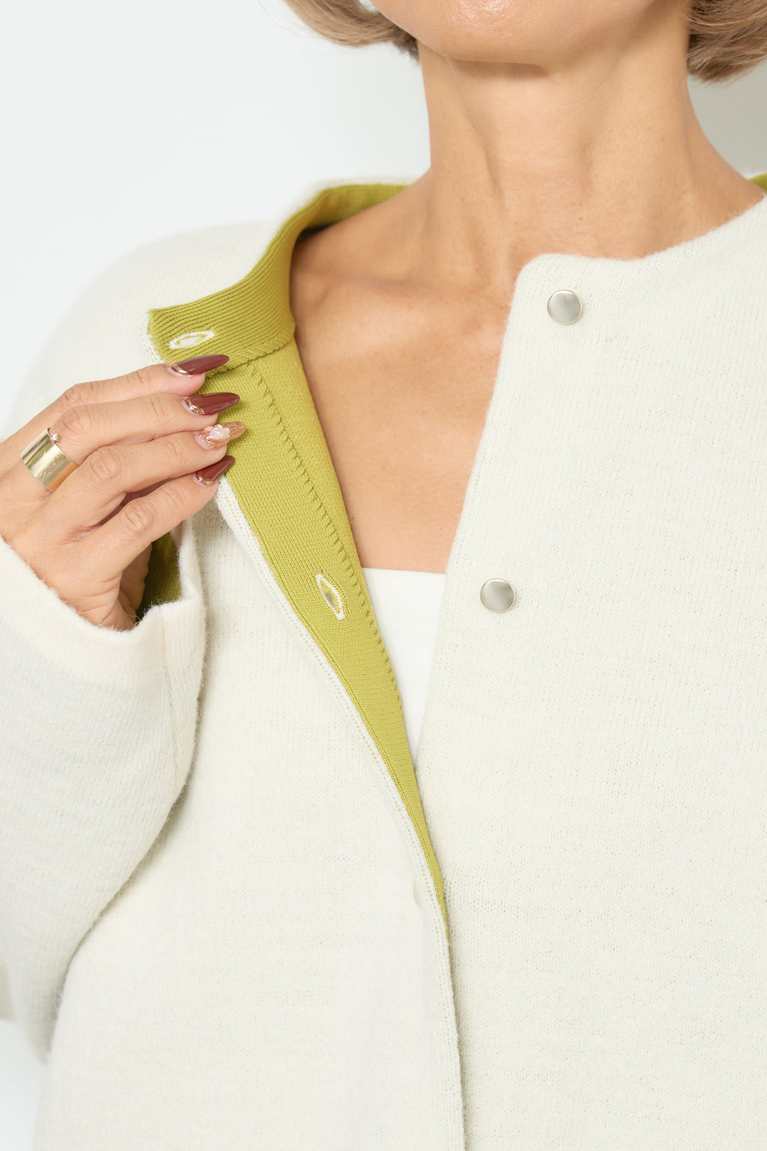 ダブルフェイスニットカーディガン