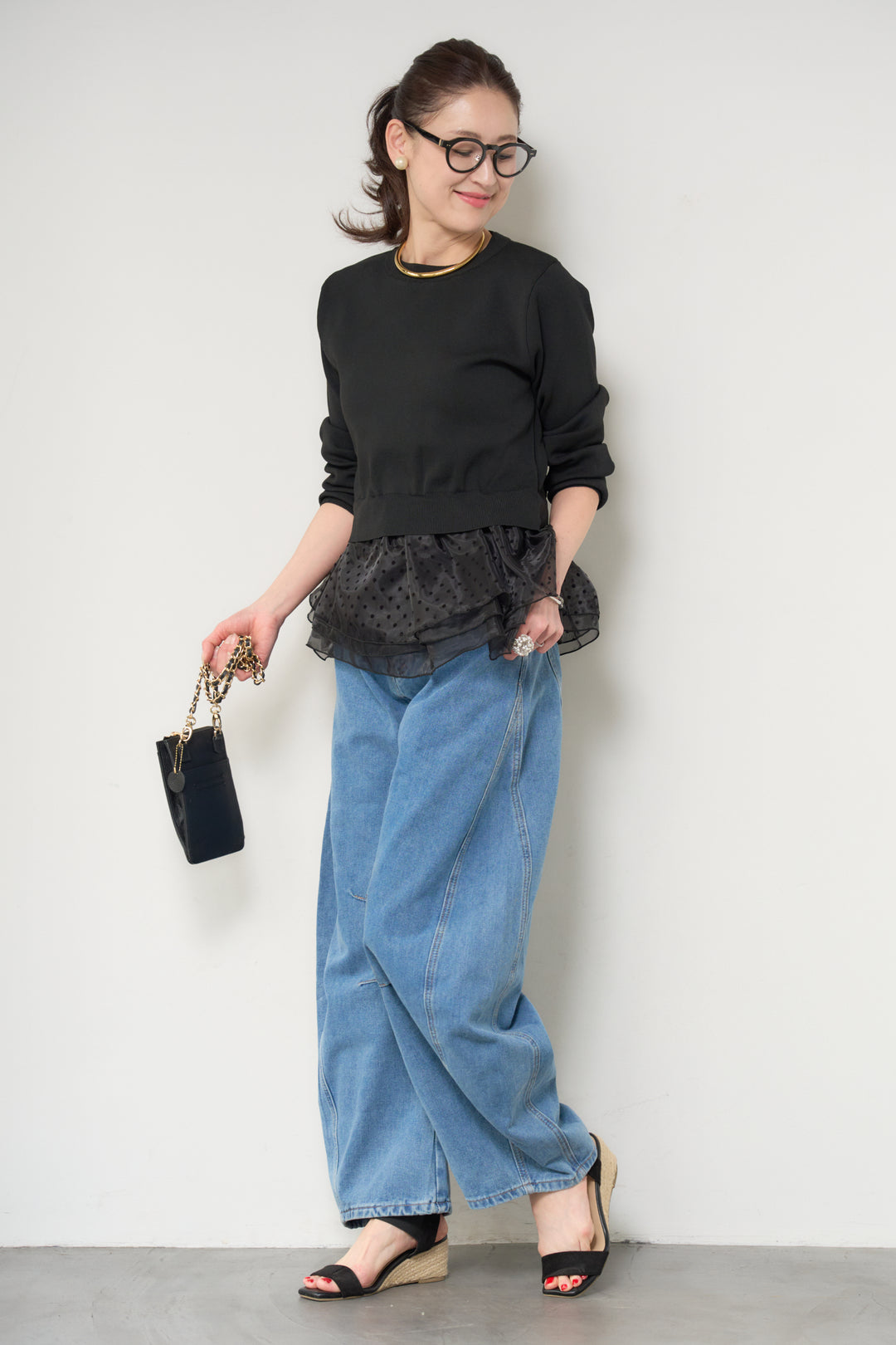 2WAYドットチュール切替プルオーバー