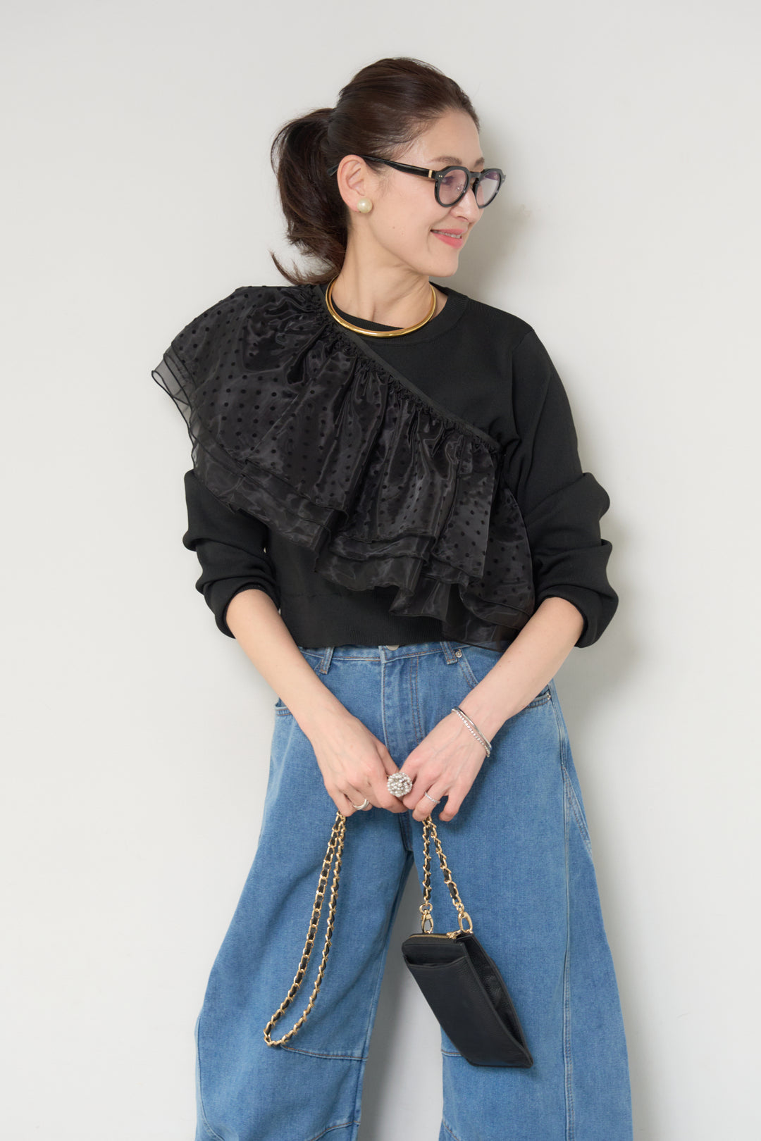 2WAYドットチュール切替プルオーバー