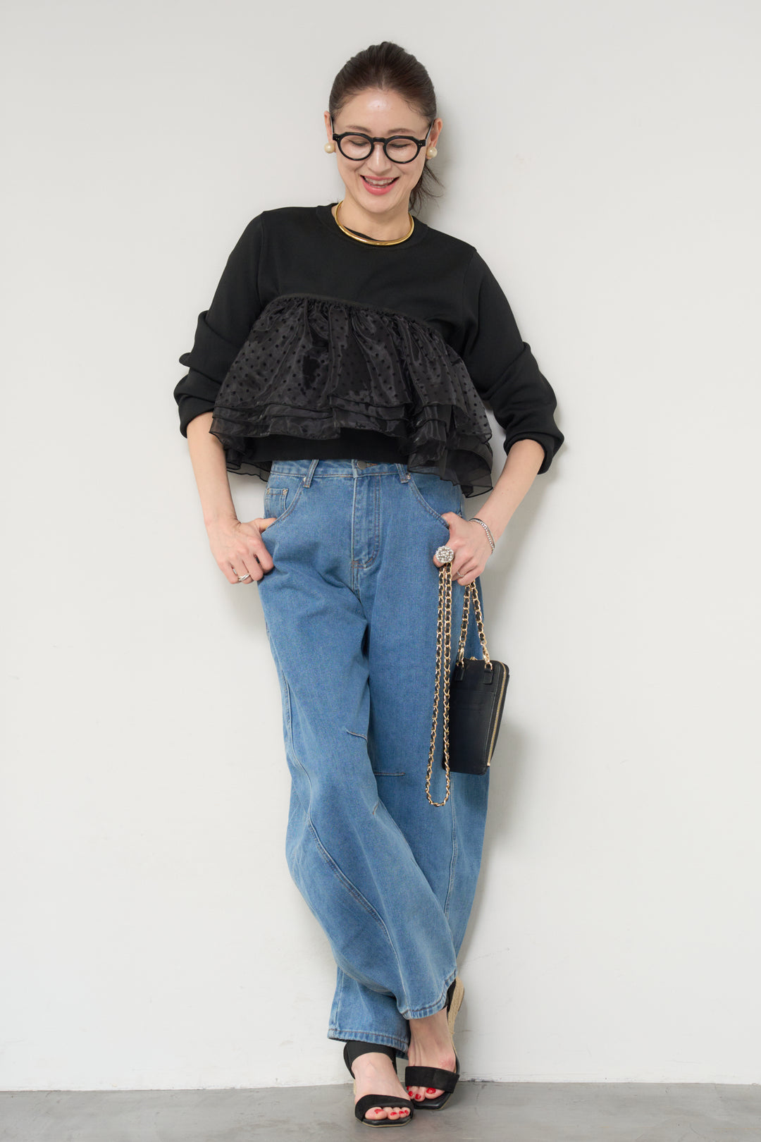 2WAYドットチュール切替プルオーバー