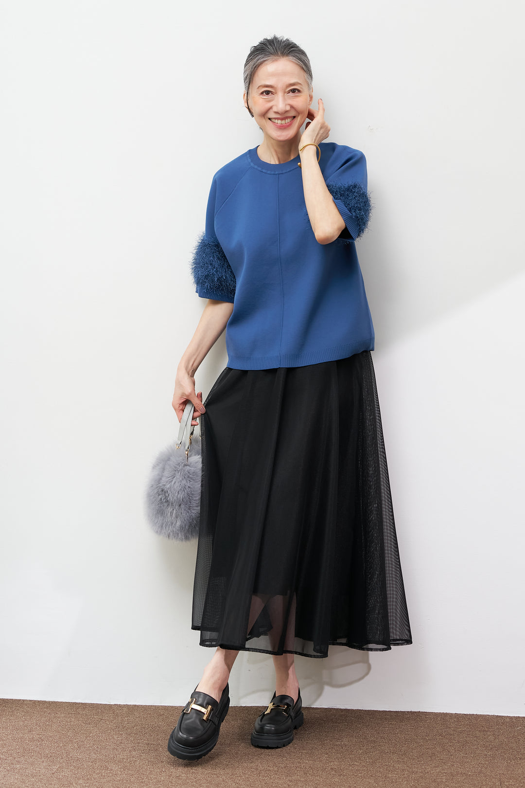 メッシュフレアスカート