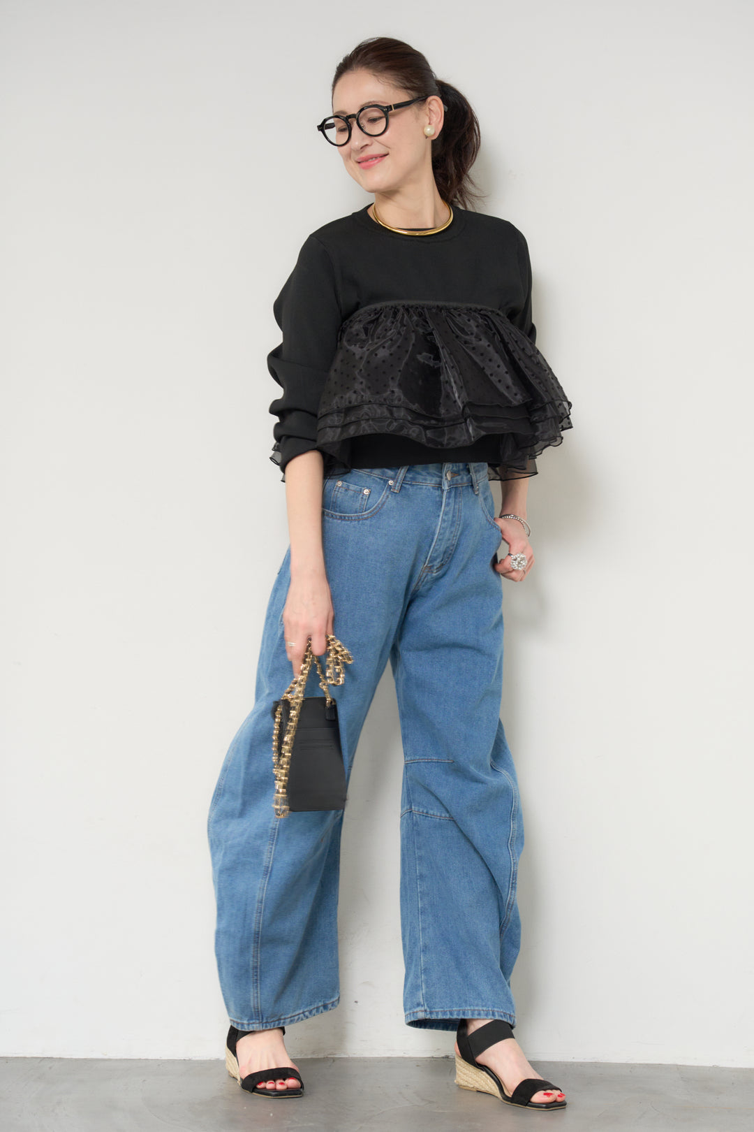 2WAYドットチュール切替プルオーバー