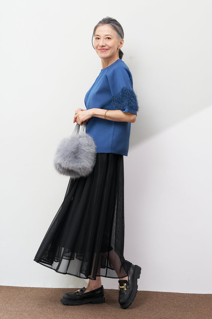 メッシュフレアスカート