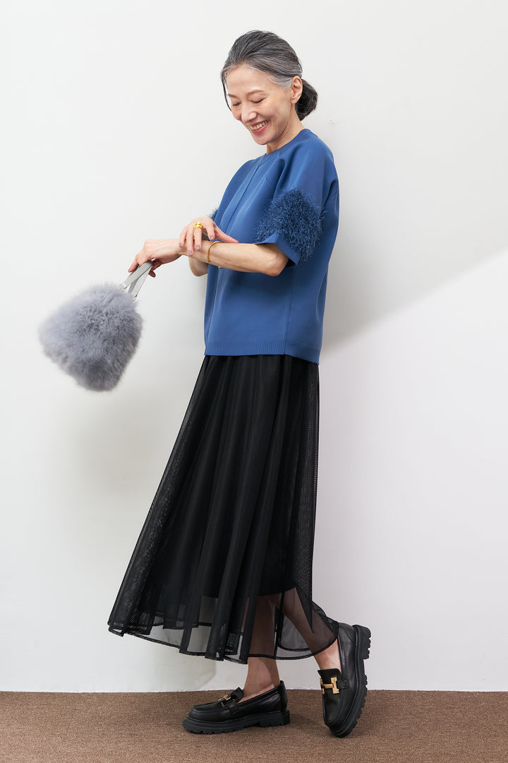 メッシュフレアスカート
