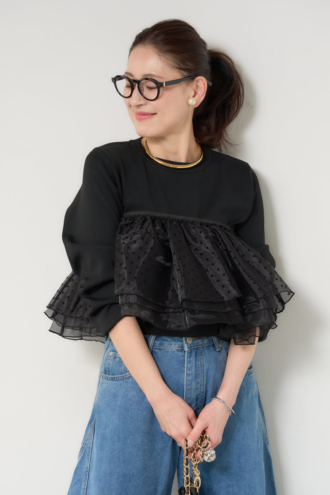 2WAYドットチュール切替プルオーバー