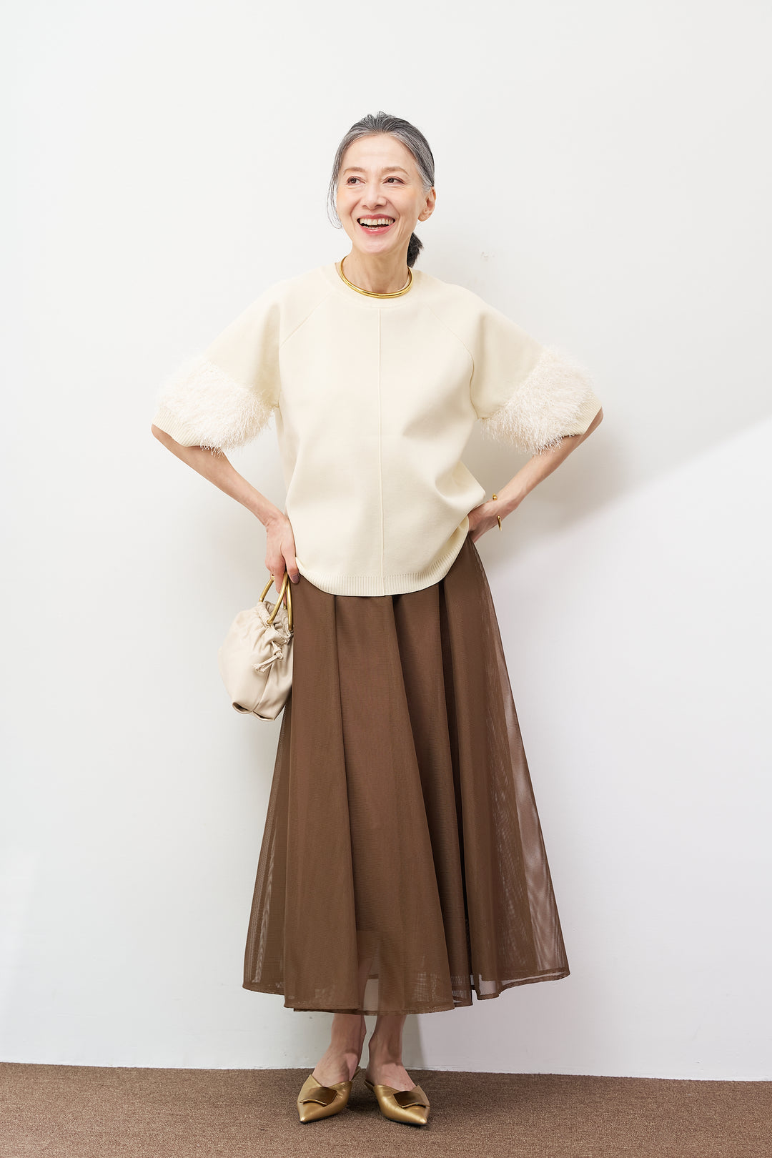 メッシュフレアスカート