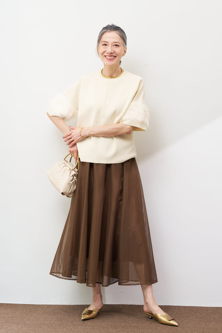 メッシュフレアスカート