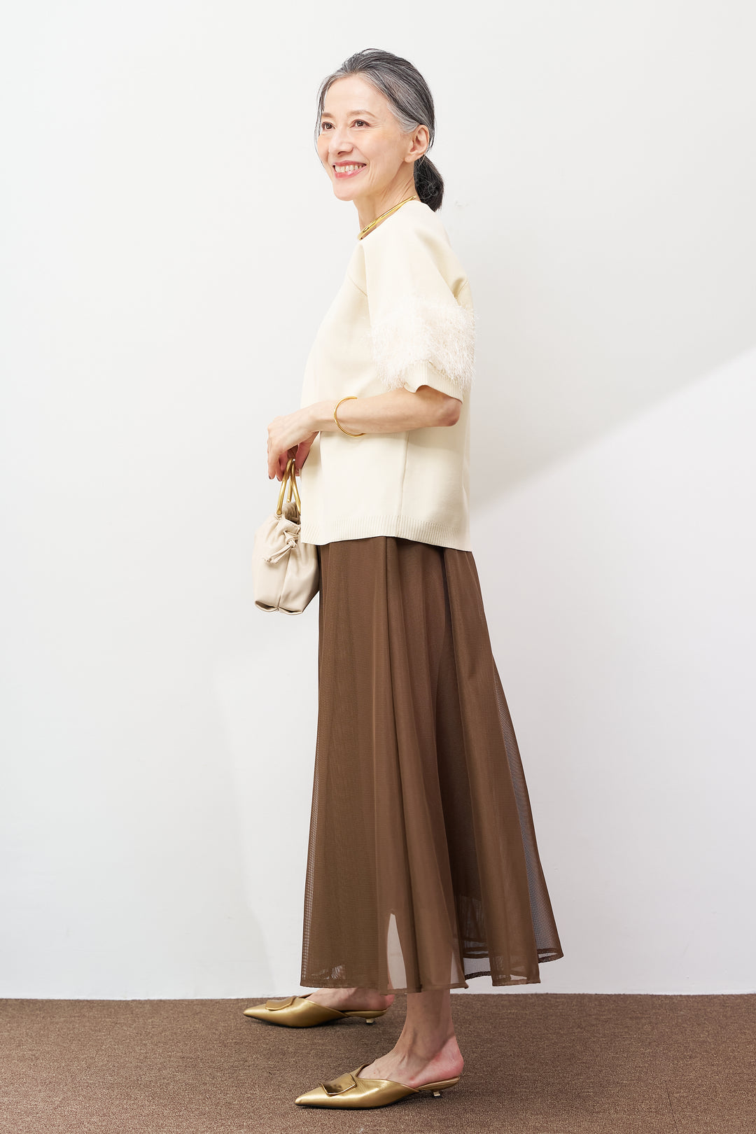 メッシュフレアスカート