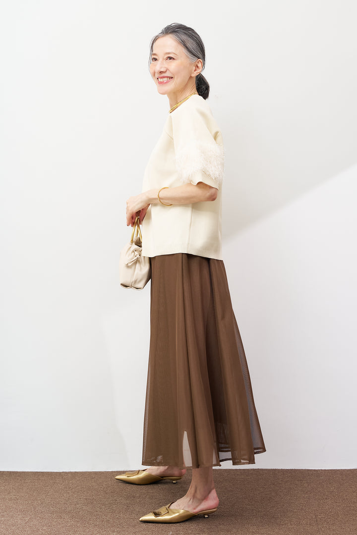 メッシュフレアスカート