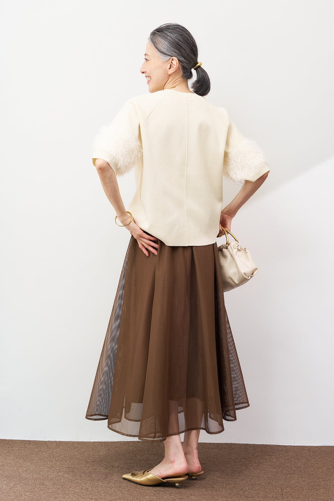 メッシュフレアスカート