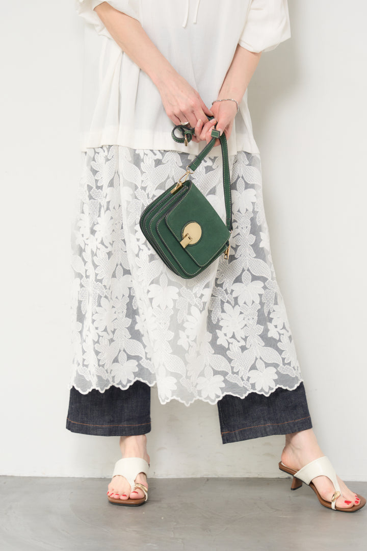 裾レースロング丈チュニック