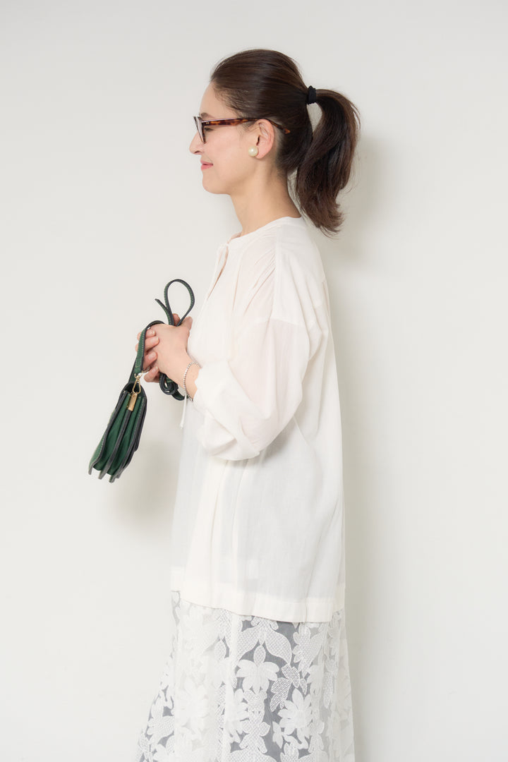 裾レースロング丈チュニック