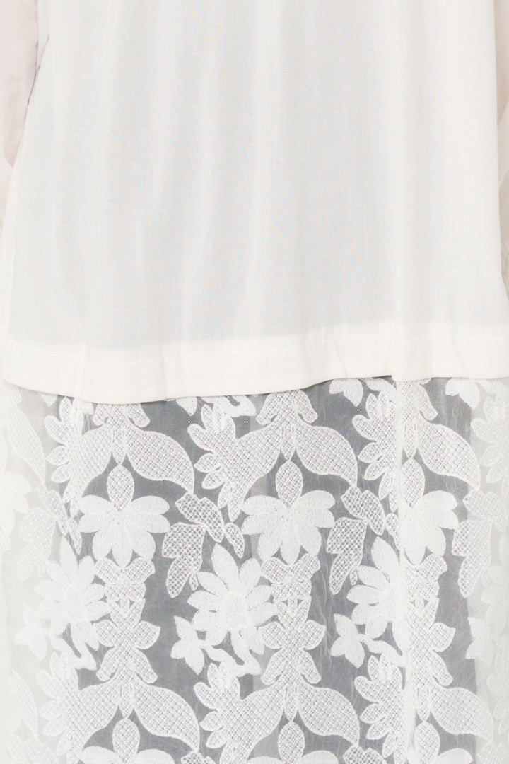 裾レースロング丈チュニック