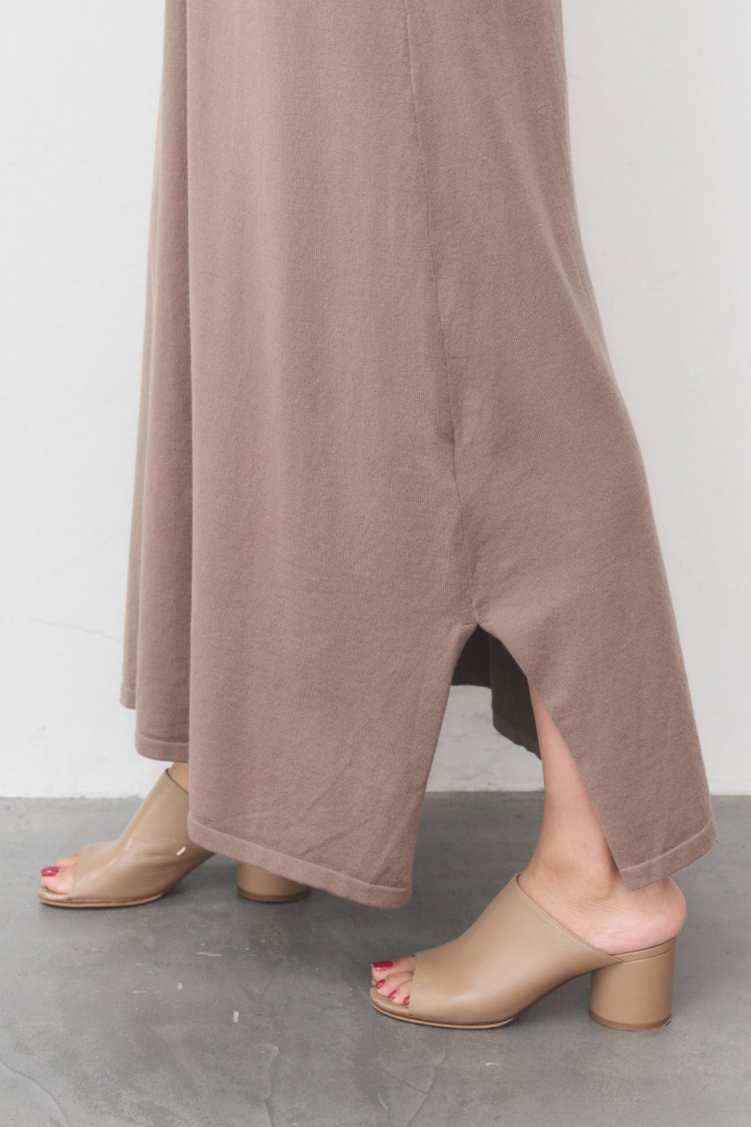 【セットアップ】フレンチスリーブニット+ロングスカート