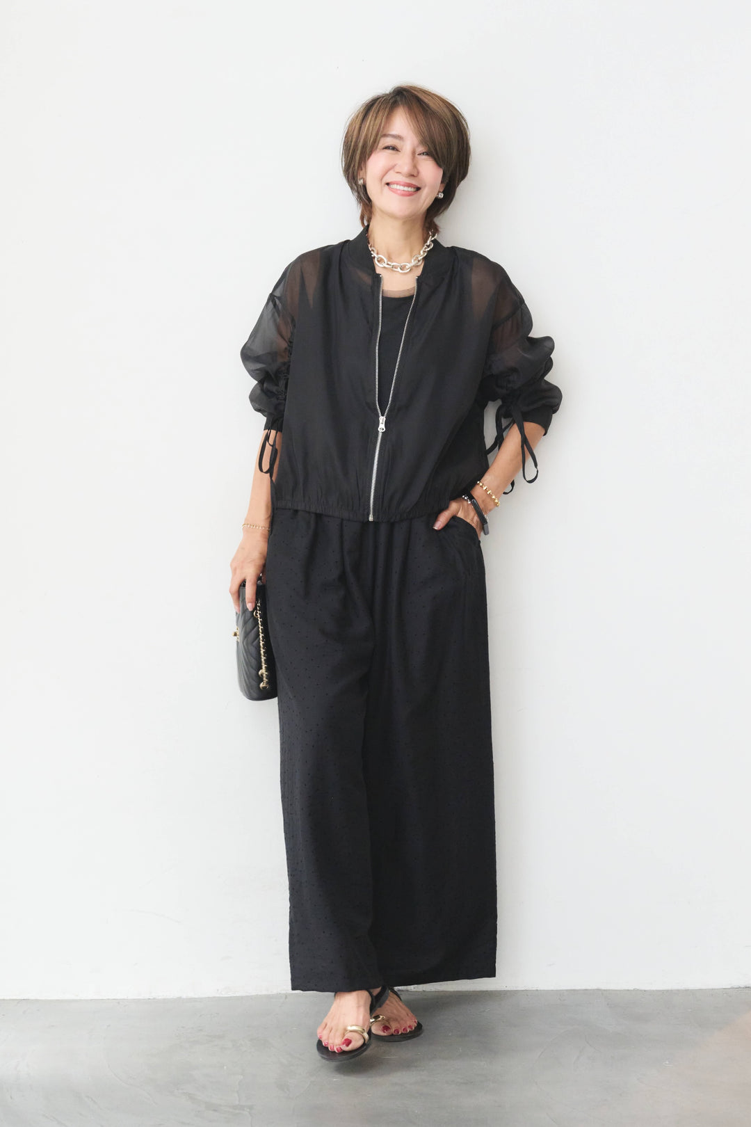 シアーシャーリングスリーブブルゾン