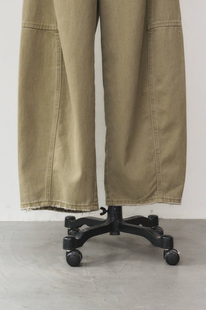[SET]Uネックリブトップス+ヴィンテージカーブデニムパンツ(2set)