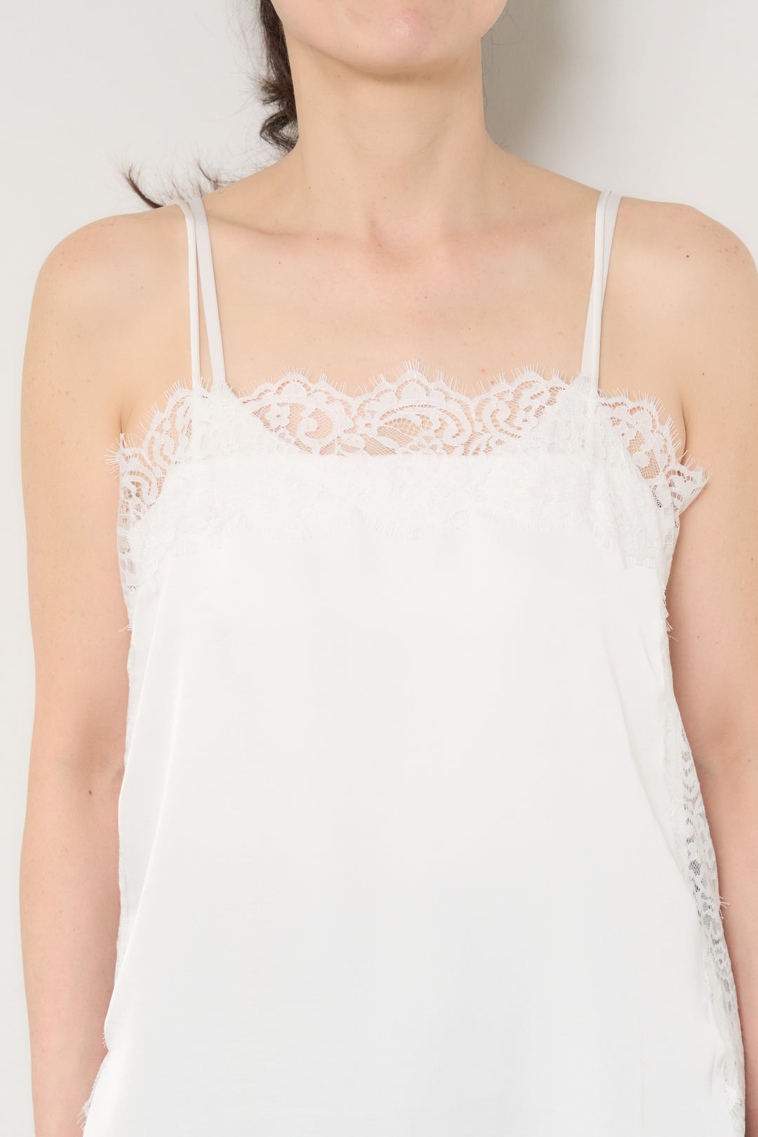 [SET]ミディ丈ツイードジャケット+サイドスリットレースキャミソール(2set)