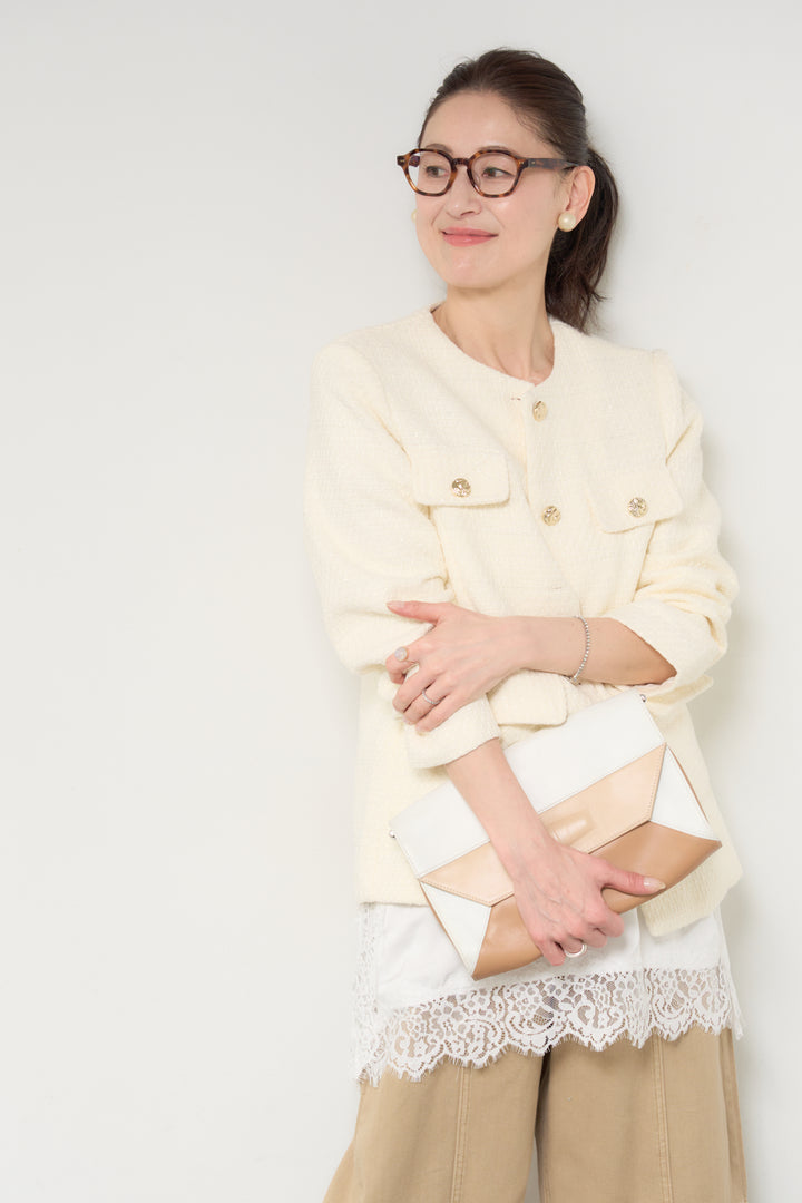 ミディ丈ツイードジャケット