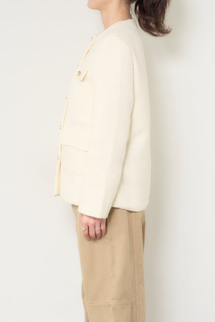 ミディ丈ツイードジャケット