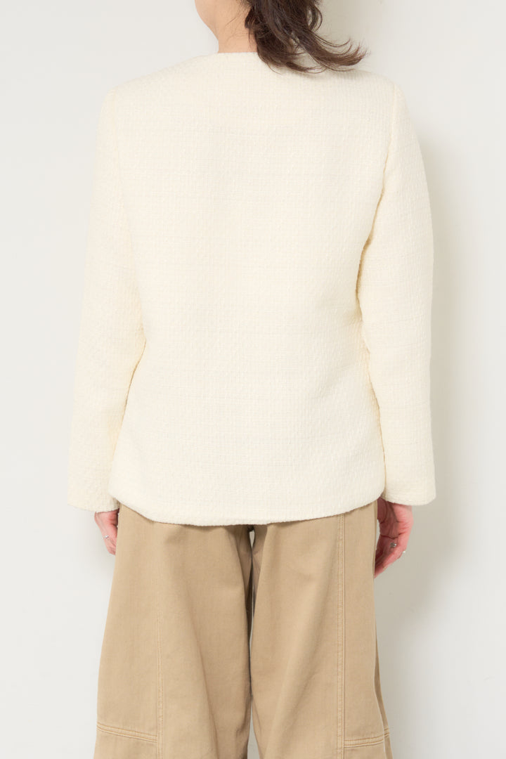 [SET]ミディ丈ツイードジャケット+サイドスリットレースキャミソール(2set)