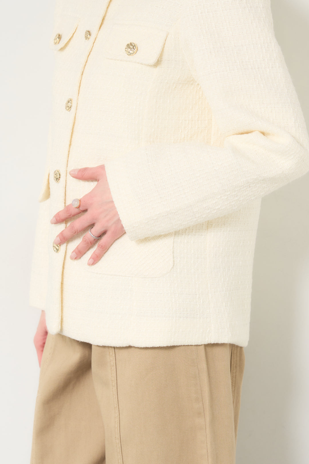 ミディ丈ツイードジャケット