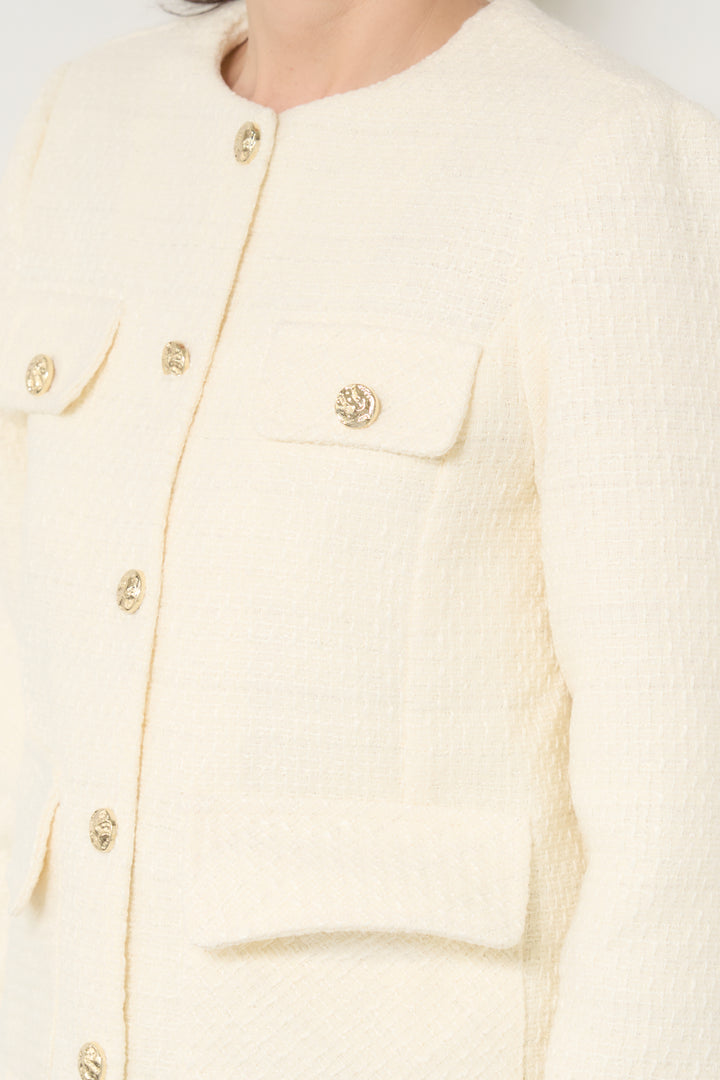 ミディ丈ツイードジャケット