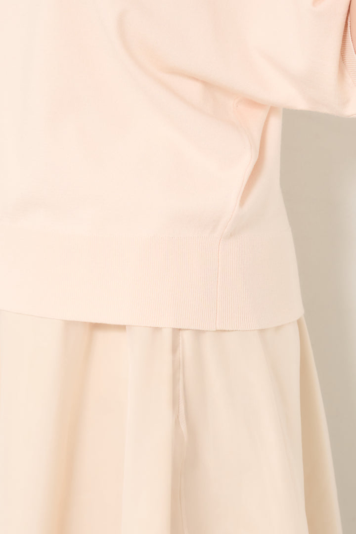 [SET]ドルマンショートスリーブニット+シアーチュールフレアスカート(2set)