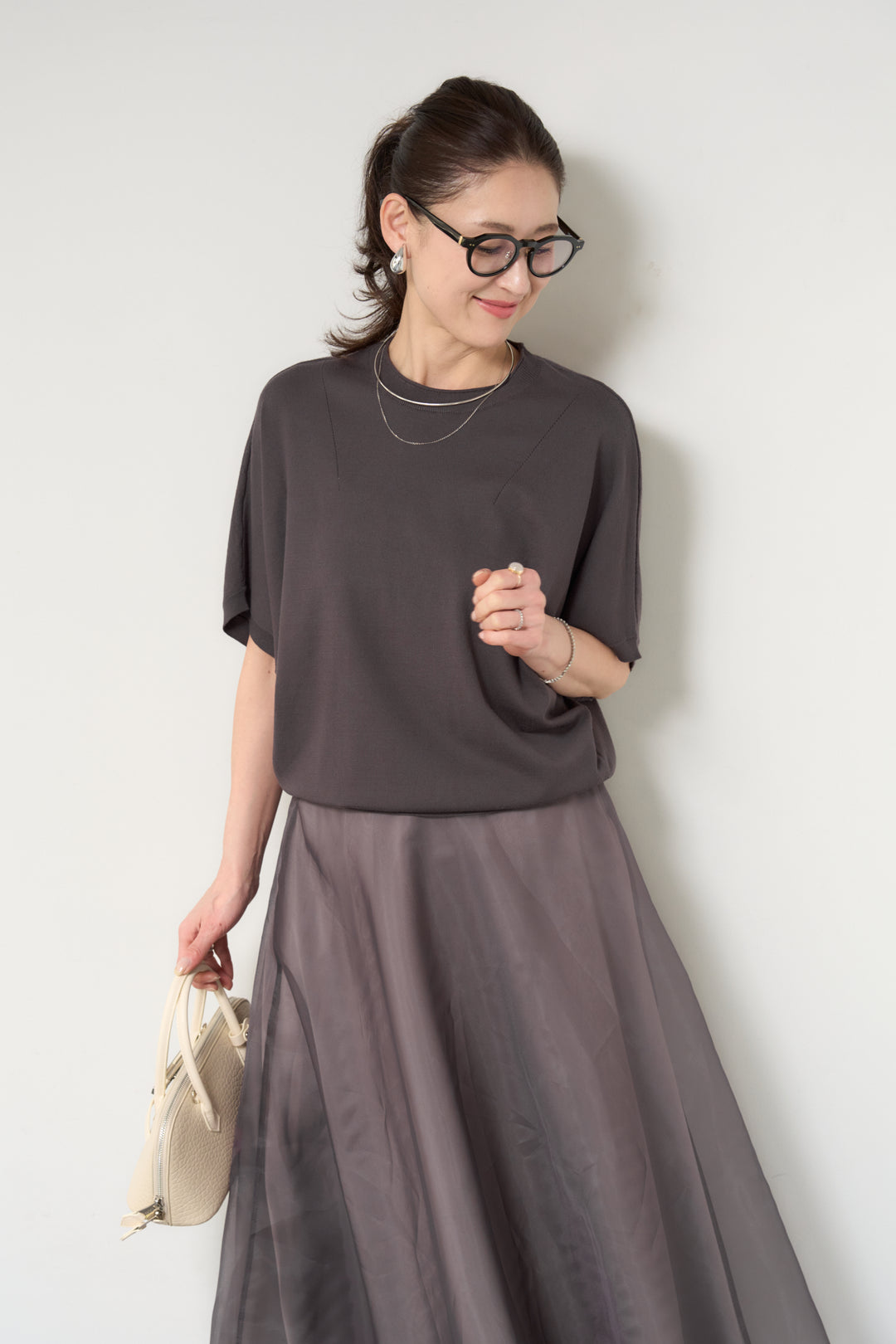 ドルマンショートスリーブニット