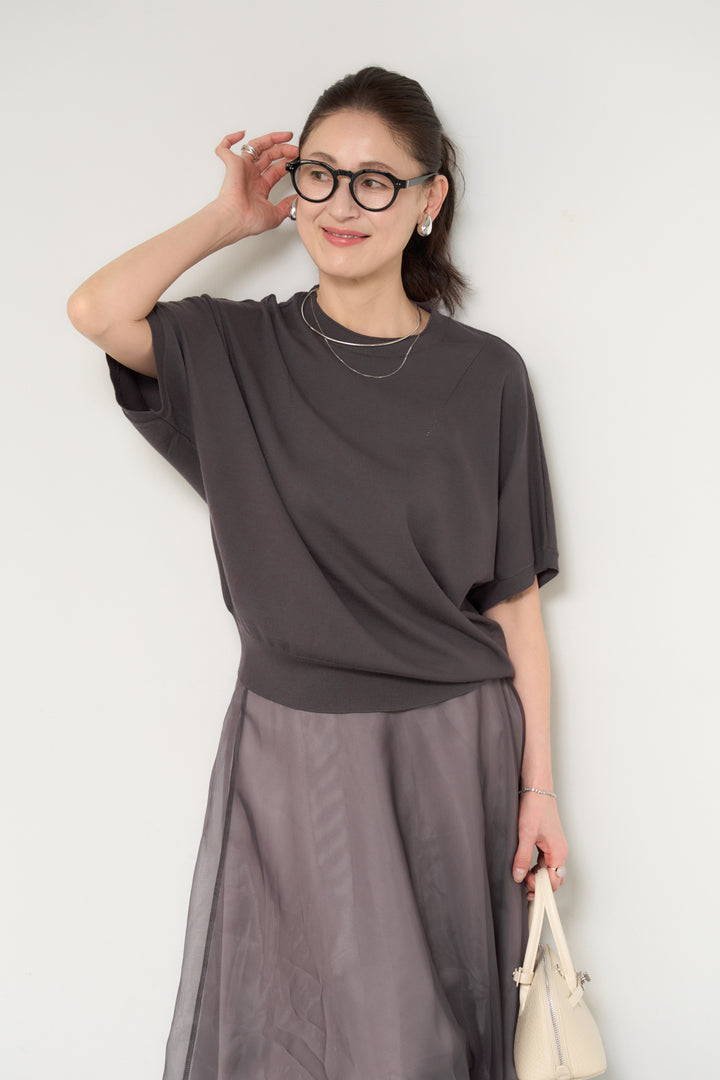 ドルマンショートスリーブニット