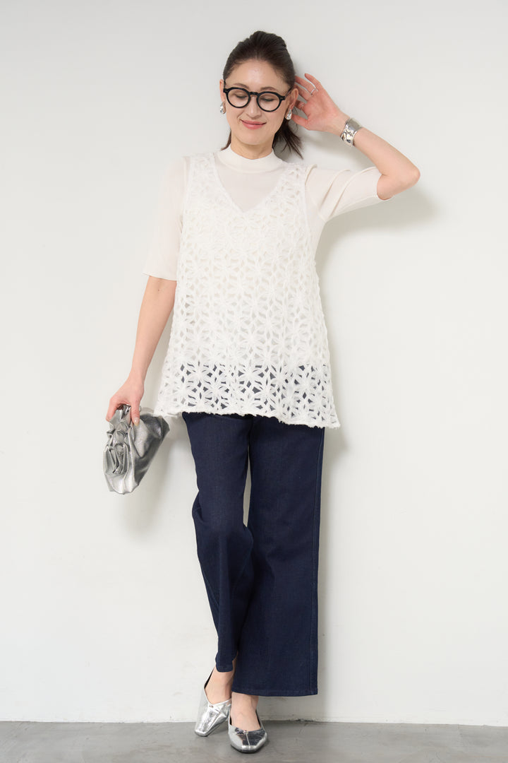 レースベスト+ニット ツインセット