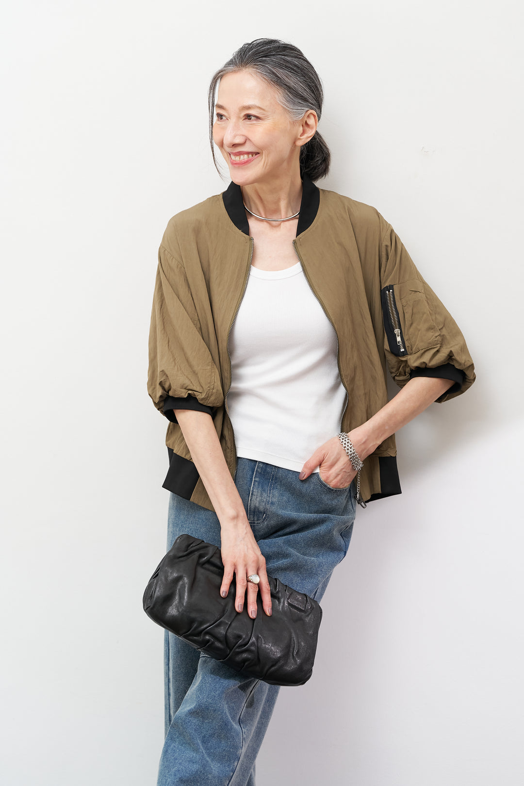 MA-1ハーフスリーブブルゾン