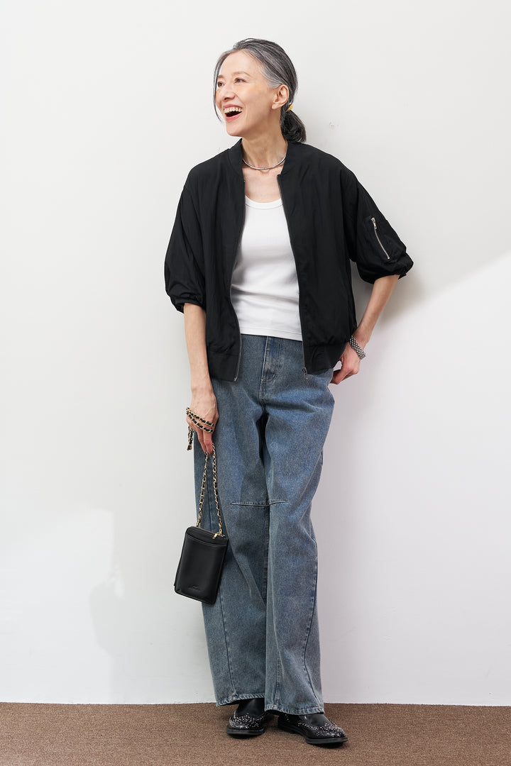 MA-1ハーフスリーブブルゾン