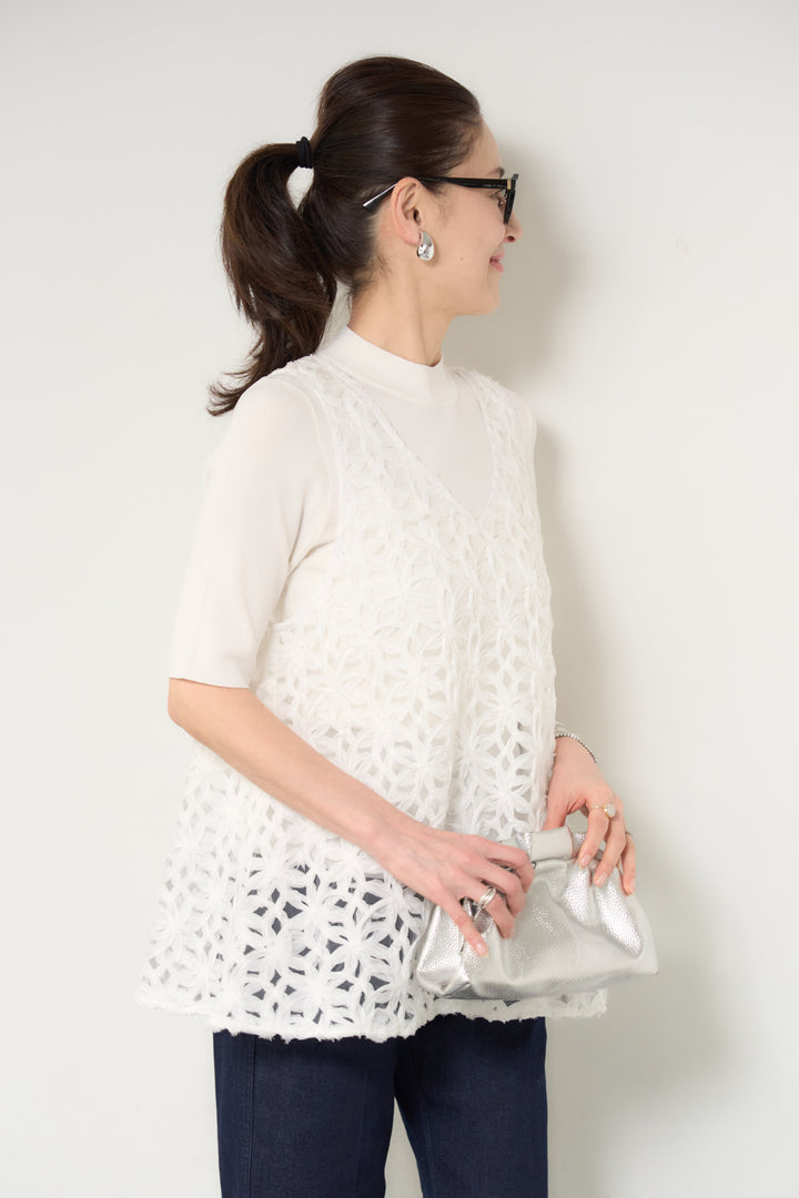 レースベスト+ニット ツインセット