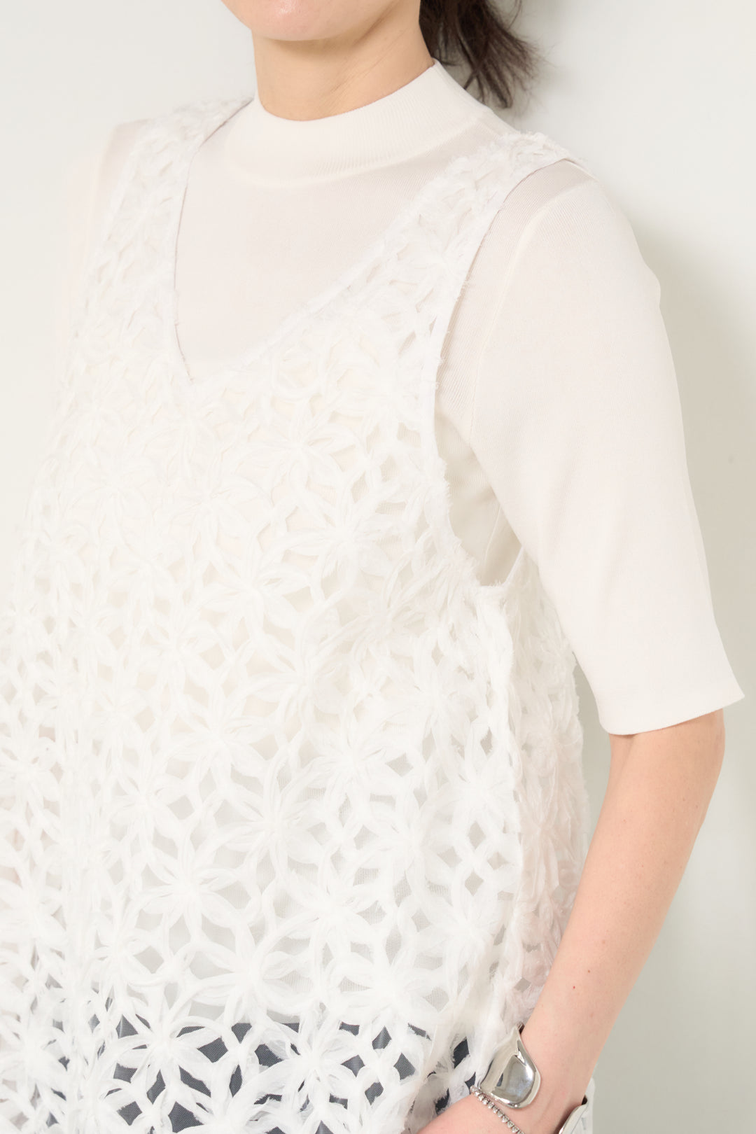 レースベスト+ニット ツインセット