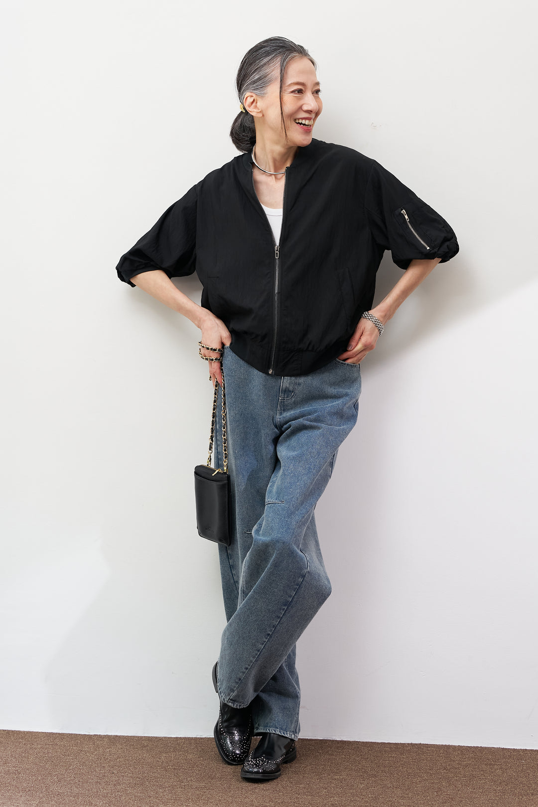 MA-1ハーフスリーブブルゾン