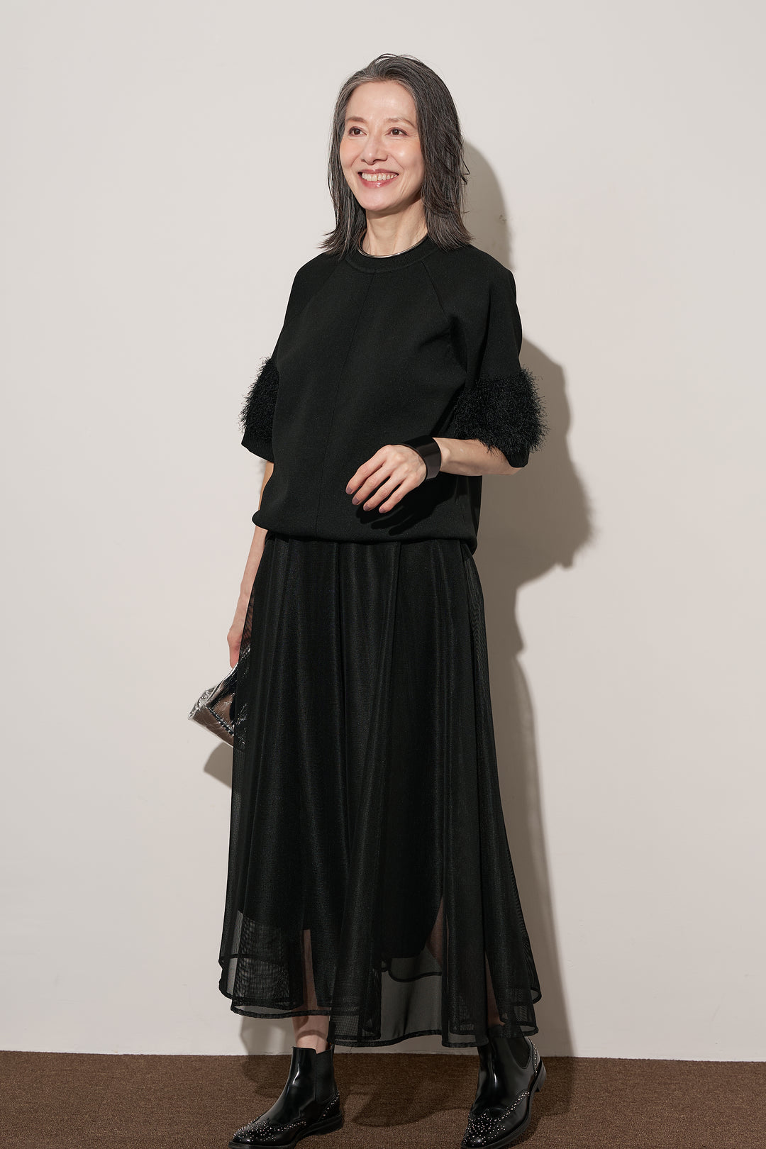 メッシュフレアスカート