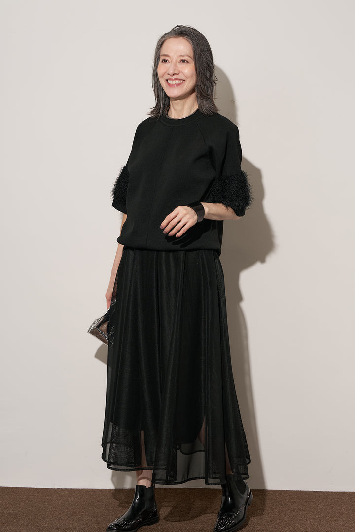 メッシュフレアスカート