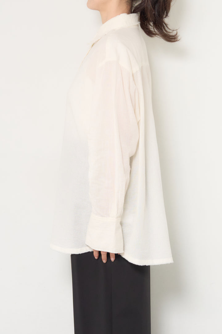 [SET]カットオフドビーシャツ+【接触冷感】ワイドストレートパンツ(2set)