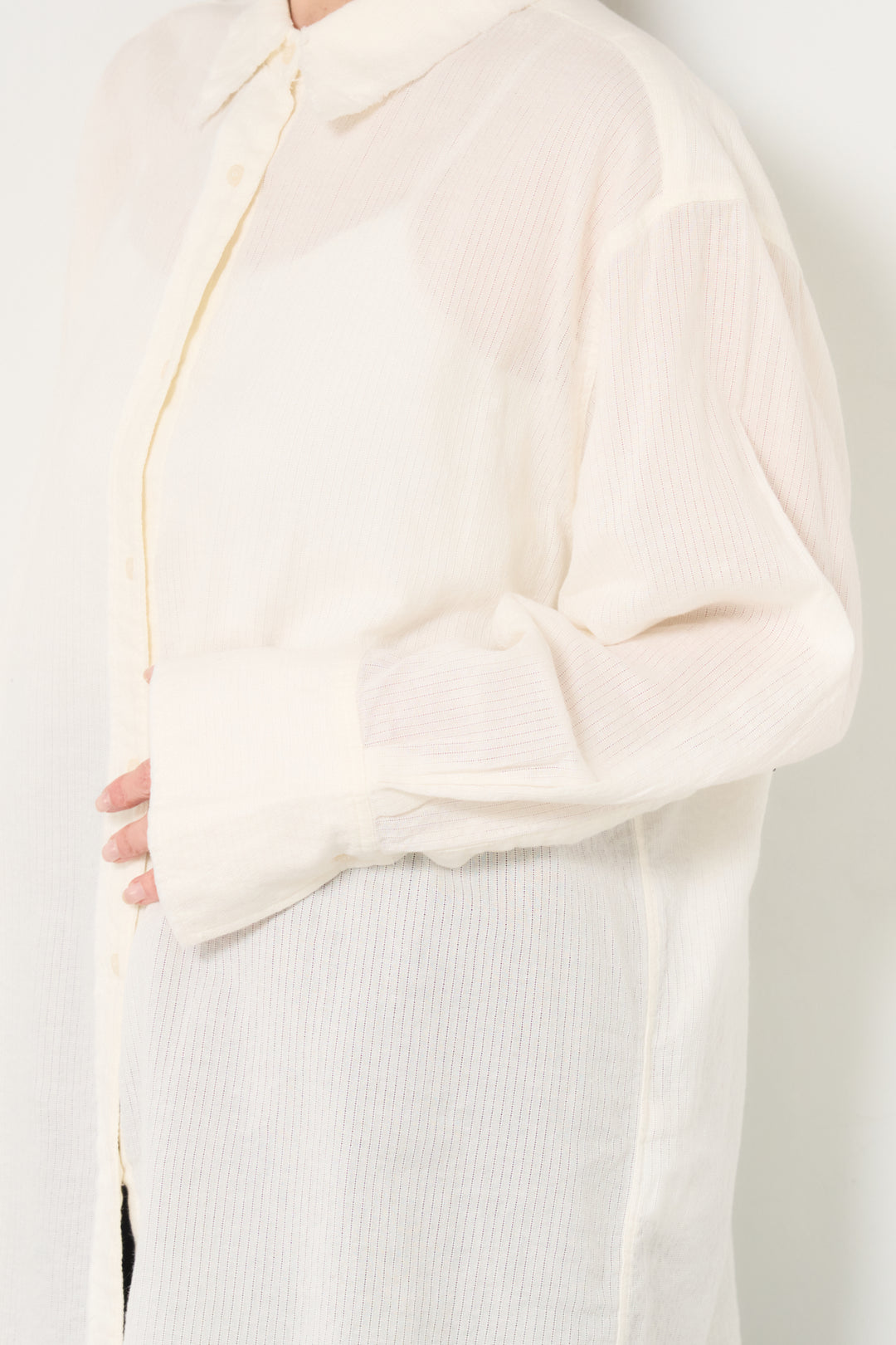 [SET]カットオフドビーシャツ+【接触冷感】ワイドストレートパンツ(2set)