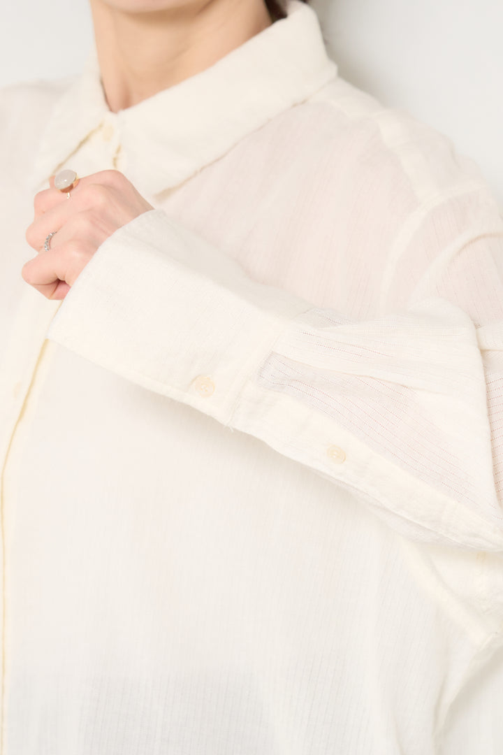 [SET]カットオフドビーシャツ+【接触冷感】ワイドストレートパンツ(2set)