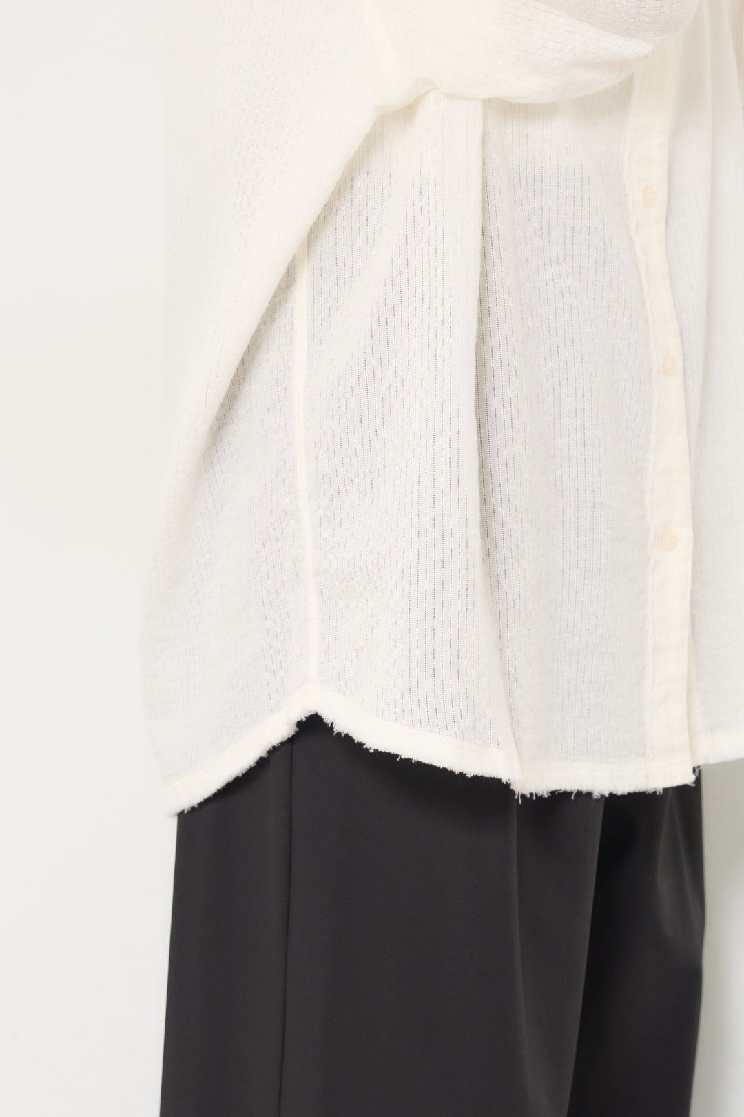 [SET]カットオフドビーシャツ+【接触冷感】ワイドストレートパンツ(2set)