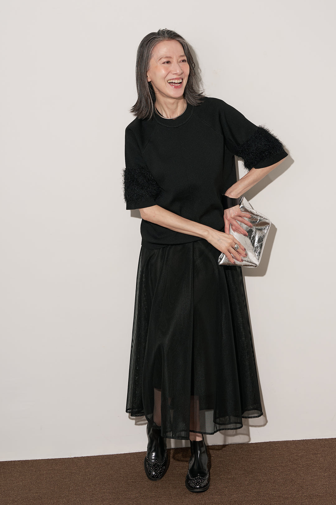 メッシュフレアスカート