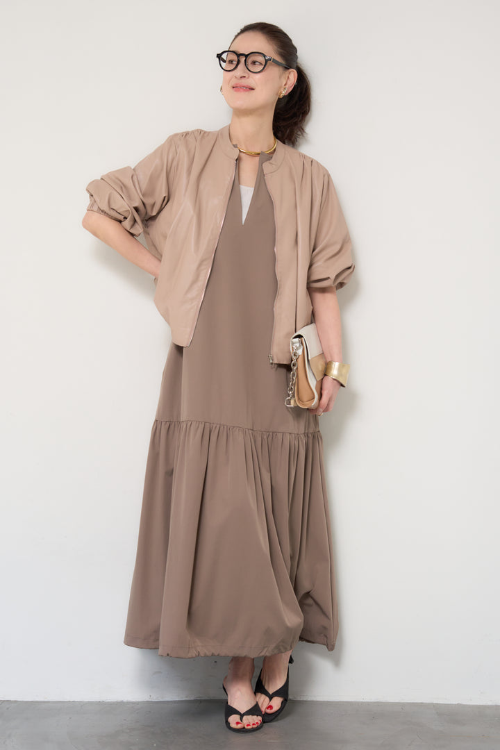 【接触冷感】2WAYヘム ノースリーブワンピース