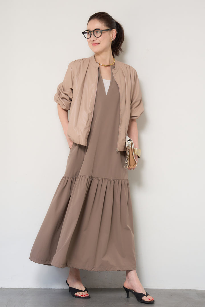 【接触冷感】2WAYヘム ノースリーブワンピース